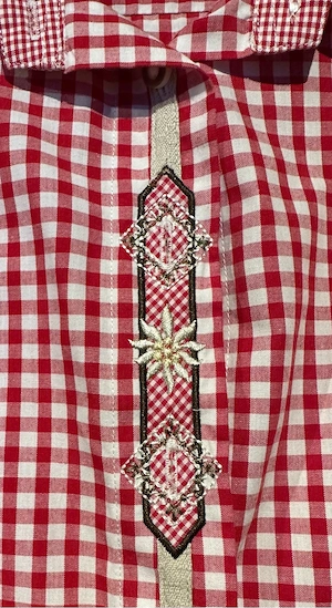 Damen Trachtenbluse von OS Trachten rot kariert Bild 6