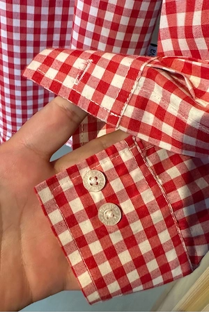 Herren Hemd Landhaus-  Trachtenstyle rot-kariert XXL Bild 6