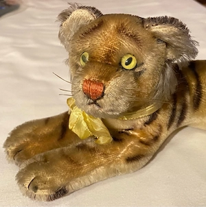 Steiff Jungtiger liegend Mohair vintage Bild 4