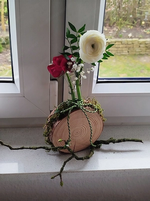 Deko Vase aus Holzscheiben neu  Bild 2