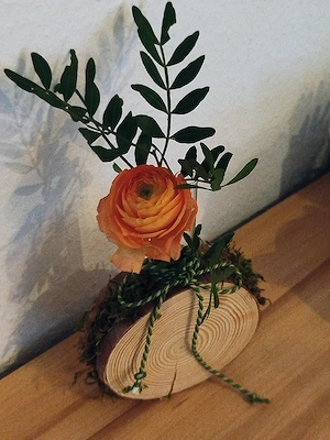 Deko Vase aus Holzscheiben neu  Bild 3