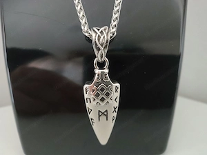 Wikinger Speer Anhänger   Runen Kette   Nordischer Edelstahl Schmuck Bild 2