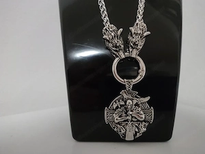 Wikinger Drachen Halskette mit Krieger Anhänger   Nordischer Mythologie Schmuck Bild 2