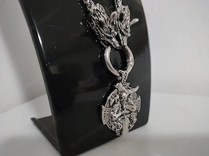 Wikinger Drachen Halskette mit Krieger Anhänger   Nordischer Mythologie Schmuck Bild 3