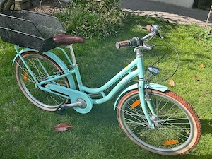 Mädchen-Fahrrad türkis mit Körbchen Bild 4