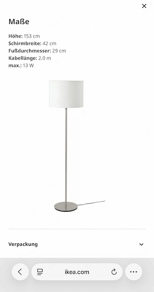 IKEA Stehlampe gold   weiß Bild 4