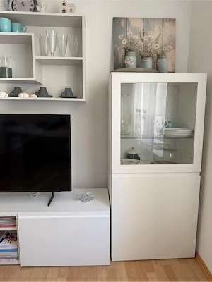 IKEA BEST  Wohnwand weiß   TV-Bank, Vitrine & Wandregal   Top Zustand Bild 4