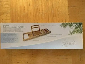 hochwertige Bambus-Badewannenablage "Aurora" - NEU Bild 3