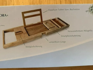 hochwertige Bambus-Badewannenablage "Aurora" - NEU Bild 2