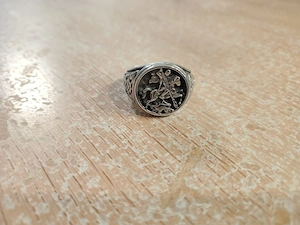 Herrenring Heiliger Georg   Ritter Motiv   Größe ca. 64 (US 11)