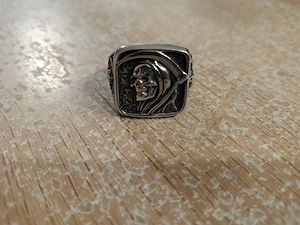 Herrenring Totenkopf   Grim Reaper Design   Größe ca. 64 (US 11) Bild 2
