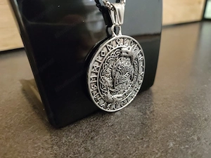 Kette mit Wikinger-Kompass (Vegvísir) Anhänger Bild 3