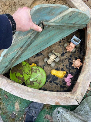 Kinder Sandkasten Boot Bild 2