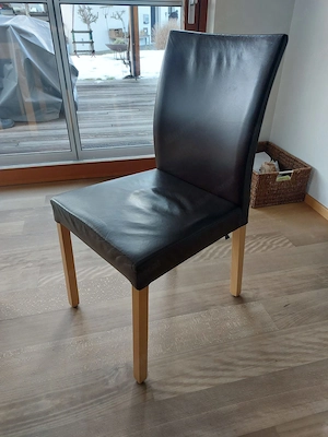 Esstisch Buche ausziehbar und Lederstühle Bild 2