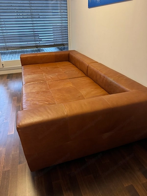 Sofa Echtleder braun - zu verschenken Bild 3
