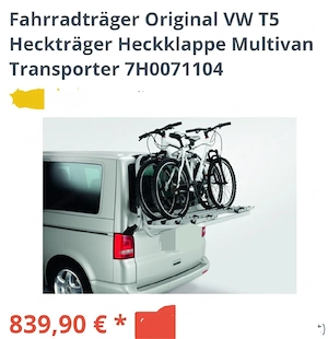 Fahrradträger für VW Multivan T 5  T6