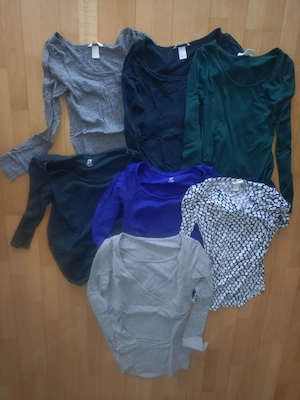 7 Umstandslangarmshirts dünn Gr. S