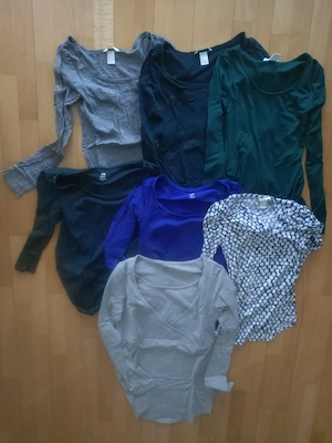 7 Umstandslangarmshirts dünn Gr. S Bild 4