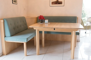 Eckbank mit Ausziehtisch Massivholz Birke