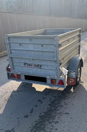 Pongratz Anhänger, gebremst, Stahlausführung, Flachplane Bild 5