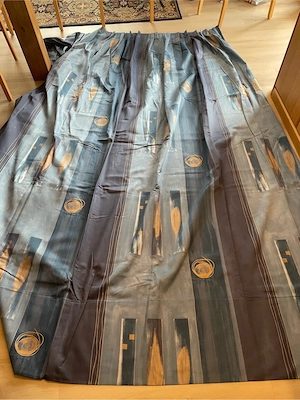 Vorhang blau, blickdicht, mit Kordel Bild 2