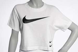 Nike Damen T-Shirts "Sportswear Chill Knit" - cropped - weiß - wie neu