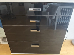 Kommode Hochglanz Schwarz Weiß 