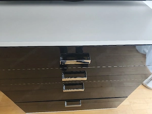 Kommode Hochglanz Schwarz Weiß 