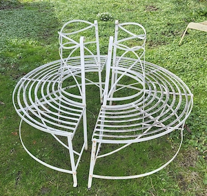 Baumbank Metall Gartenbank 2x halbrund Bild 3