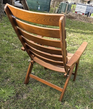 2 verstellbare Gartenstühle Massivholz (Schweizer Qualität) + Polster Bild 3