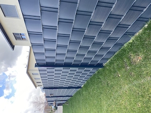 Sichtschutzstreifen Anthrazit für Doppelstabmattenzaun Bild 3