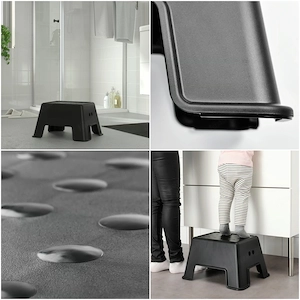 IKEA BOLMEN Badezimmerhocker, schwarz Bild 2