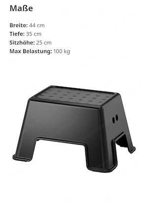 IKEA BOLMEN Badezimmerhocker, schwarz Bild 3