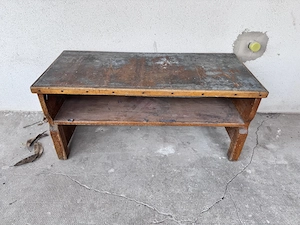 Alte Kaminbank Massivholz Bild 2