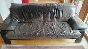 Couch - Garnitur in Leder 3teilig zu verschenken Bild 2