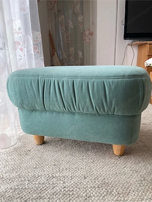 Hocker Stoff mit Holzbeinen Bild 2