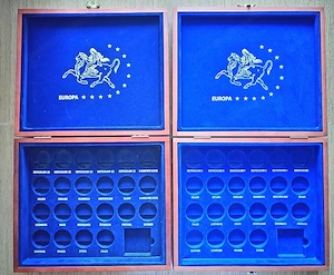 Euro-Münzsammel-Set: edle Holzkassetten, Alben (SAFE Lindner), Fachliteratur, Zubehör - Top Zustand Bild 2