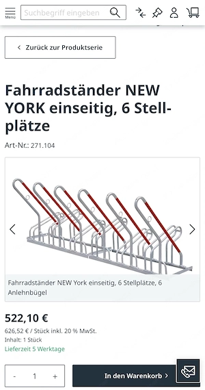 Fahrradständer mit Anlehnbügeln Bild 3