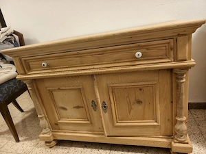 verschenke alte holz Kommode  Bild 3