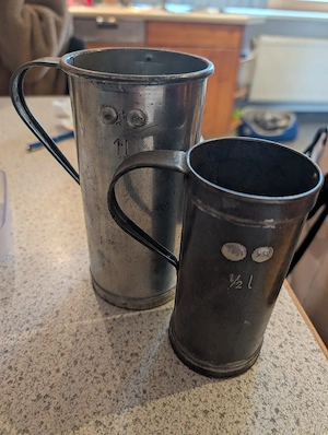 Zinn Messkanne mit Eichstempel 