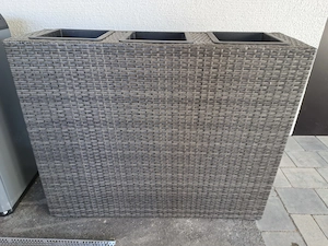 Pflanzkübel Raumteiler XXL Rattan grau  L100   B30   H80   4 Stück, Top Zustand