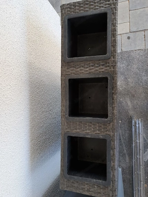 Pflanzkübel Raumteiler XXL Rattan grau  L100   B30   H80   4 Stück, Top Zustand Bild 3