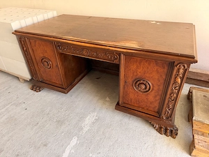 Antiker Bürotisch-Massiv von Wilhelm Albrecht Bild 3