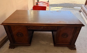 Antiker Bürotisch-Massiv von Wilhelm Albrecht