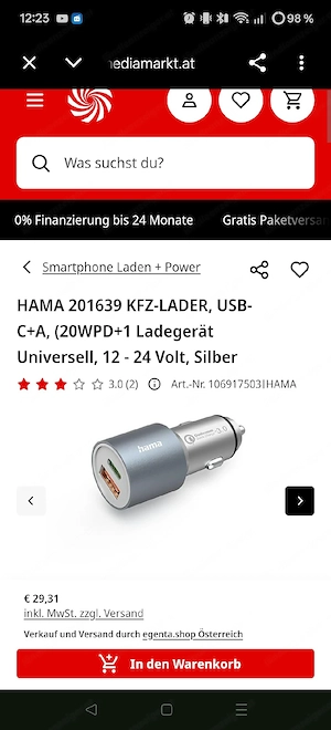 KFZ- USB -C+A- Ladegerät Adapter 12+24Volt Bild 3