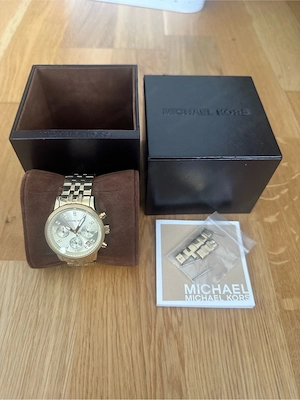 Stylische Michael Kors Damenuhr   Gold & Strass   Top Zustand