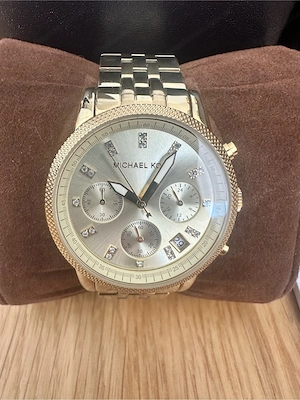 Stylische Michael Kors Damenuhr   Gold & Strass   Top Zustand Bild 2