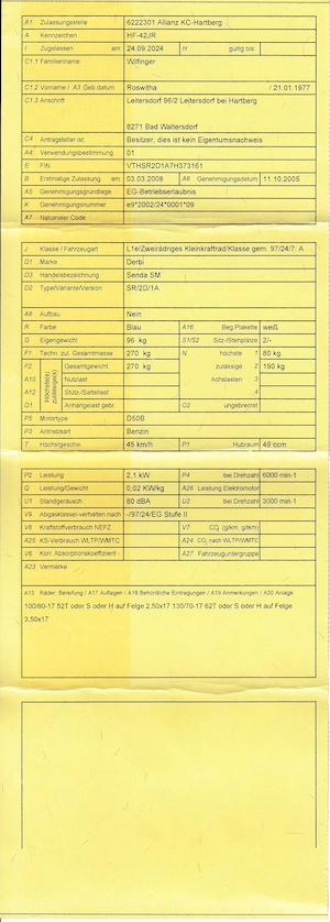 Moped der Marke Derbi Senda SM  SR 2D A1 Top Zustand mit Pickerl. Bild 7