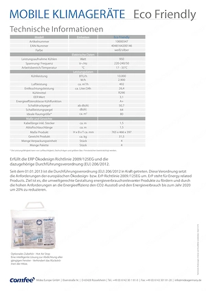 Mobiles Klimagerät (Klimaanlage) Comfee Eco Friendly Bild 2