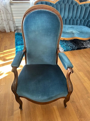 Sofa plus Sessel antik Bild 3